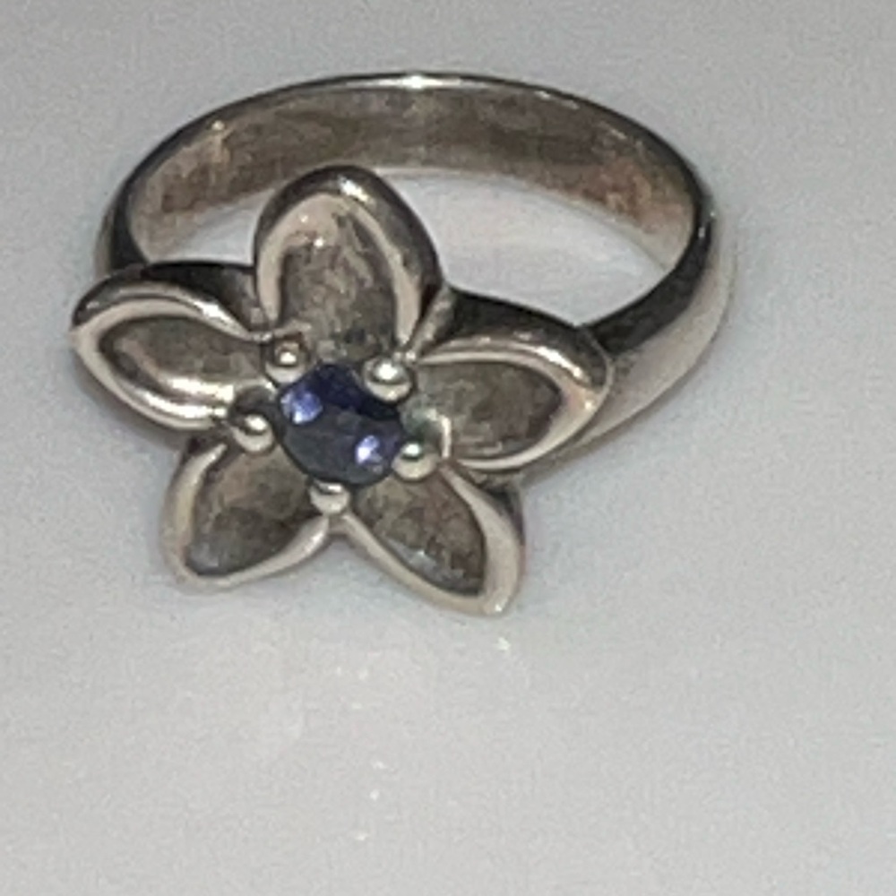 Tiffany & Co. 925 Sterling Silver Lolite Daisy flower Ring Classic